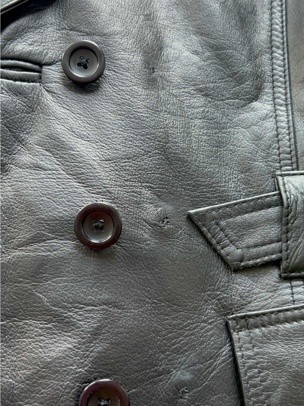 Vintage The Leather Ranch - Le Ranch Du Cuir Leather Women’s Coat Size 2 - Picture 15 of 16